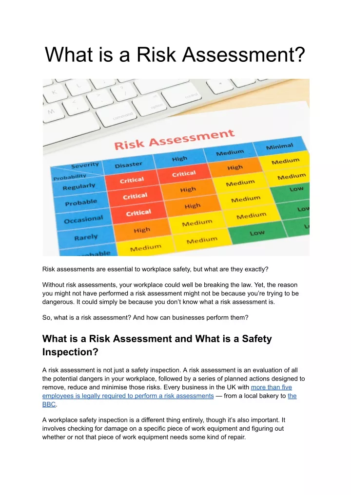 what is a risk assessment