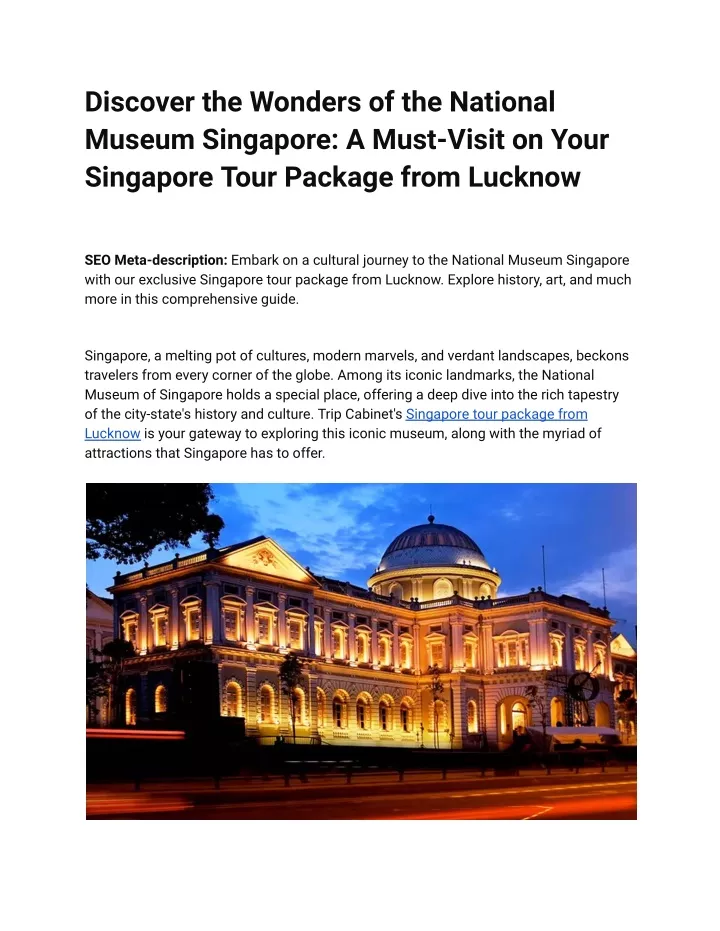 discover the wonders of the national museum