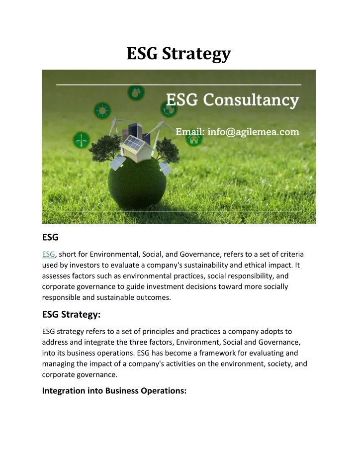 esg strategy