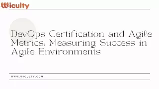 devops certification and agile metrics measuring