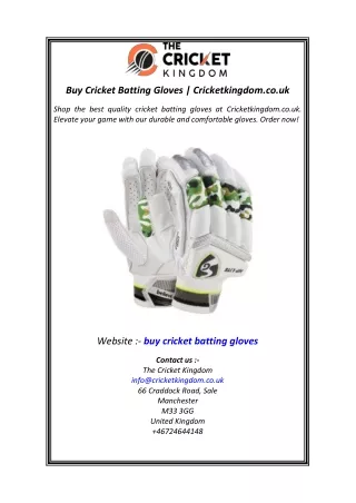 Buy Cricket Batting Gloves Cricketkingdom.co.uk