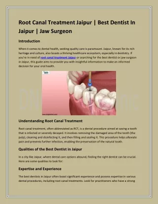 Root Canal Treatment Jaipur