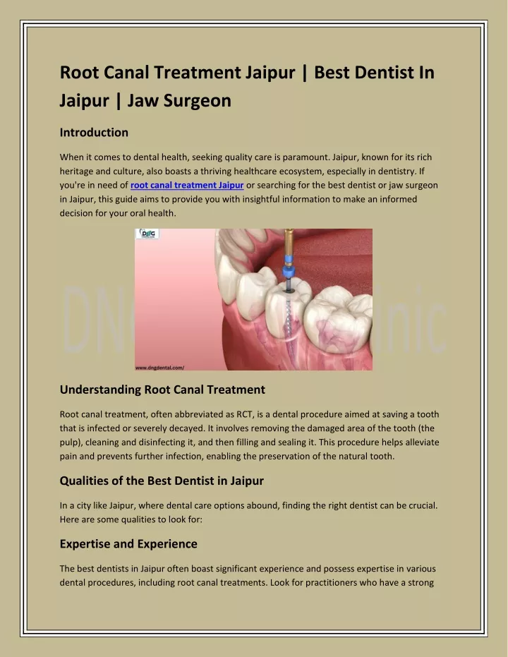 root canal treatment jaipur best dentist