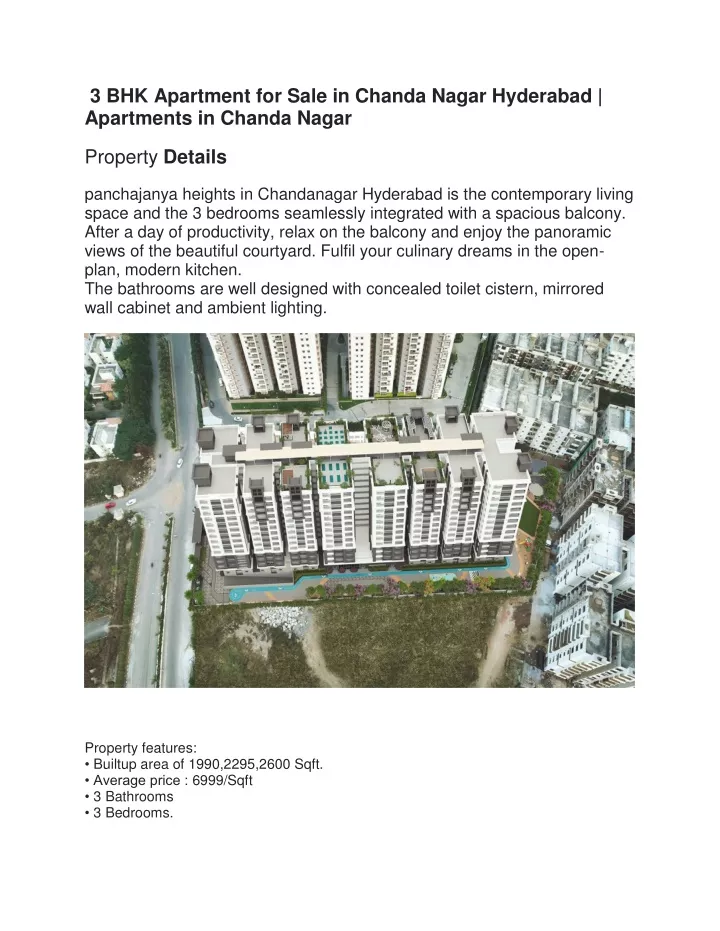 3 bhk apartment for sale in chanda nagar