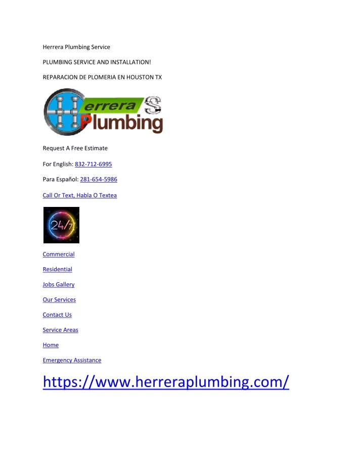 herrera plumbing service