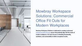 Mowbray Workspace Solutions Commercial Office Fit Outs for Modern Workplaces