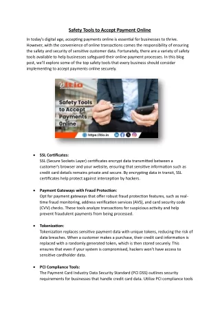 safety tools to accept payment online