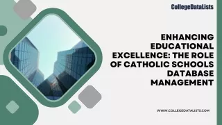 Enhancing Educational Excellence The Role of Catholic Schools Database Management