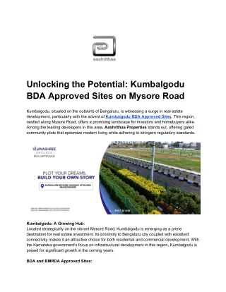 Unlocking the Potential_ Kumbalgodu BDA Approved Sites on Mysore Road (1)