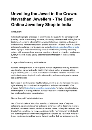Best Online Jewellery Shop in India