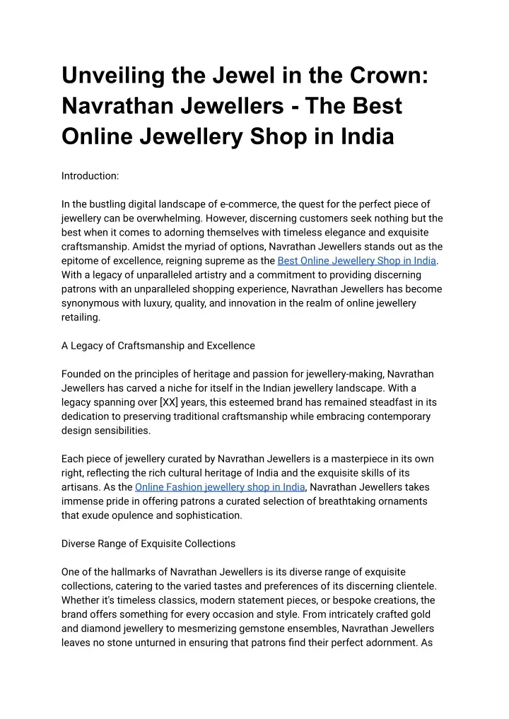 PPT - Best Online Jewellery Shop in India PowerPoint Presentation, free 