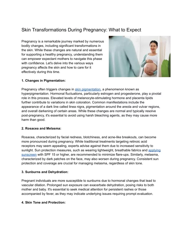 skin transformations during pregnancy what