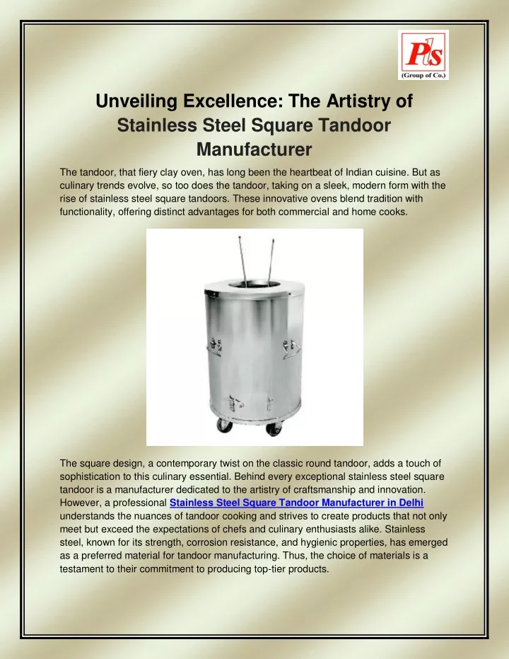 unveiling excellence the artistry of stainless