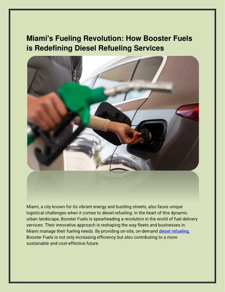 miami s fueling revolution how booster fuels