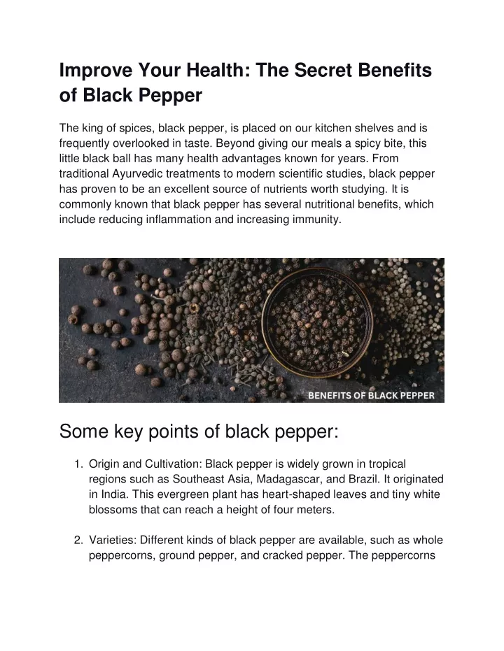 improve your health the secret benefits of black