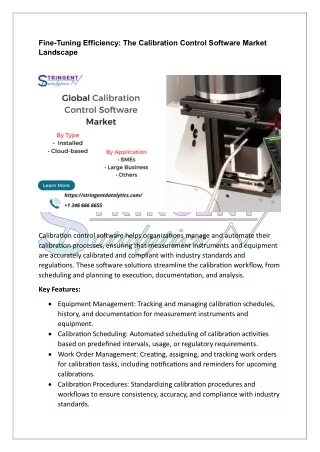 Calibration Control Software Market