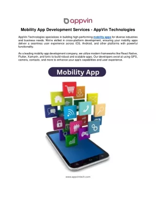 mobility app development services appvin