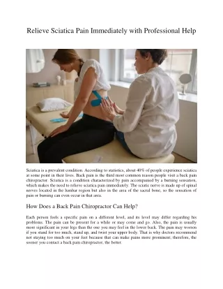 relieve sciatica pain immediately with