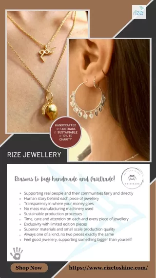 Reasons to Buy Handmade and Fairtrade Jewellery- Rize Jewellery