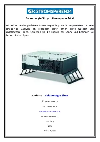 Solarenergie-Shop  Stromsparen24.at