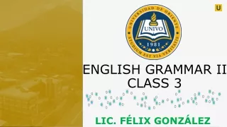 GRAMMAR II - CLASS 3