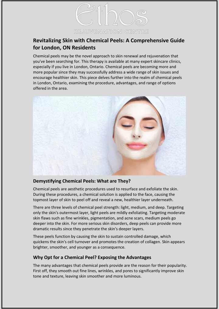 revitalizing skin with chemical peels