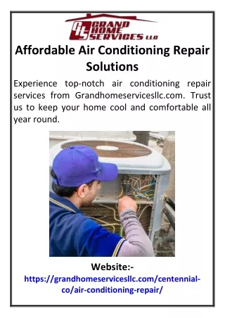 Affordable Air Conditioning Repair Solutions