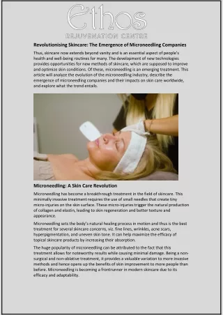 Revolutionising Skincare: The Emergence of Microneedling Companies