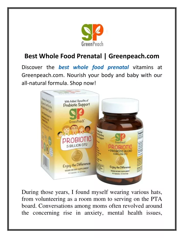 best whole food prenatal greenpeach com