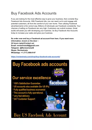 Buy Facebook Ads Accounts