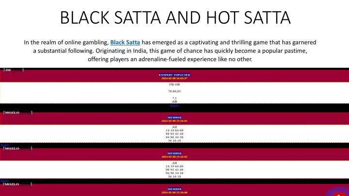 black satta and hot satta