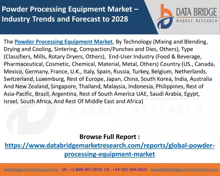 powder processing equipment market industry