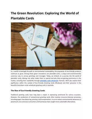 Discovering the Universe of Plantable Greeting Card