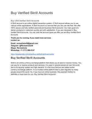 Buy Verified Skrill Accounts