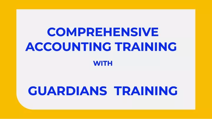 comprehensive accounting training accounting