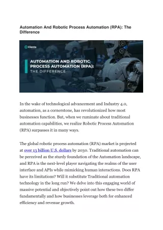 automation and robotic process automation