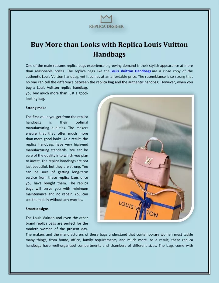 buy more than looks with replica louis vuitton