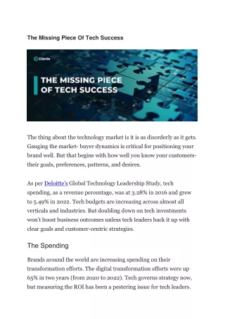the missing piece of tech success