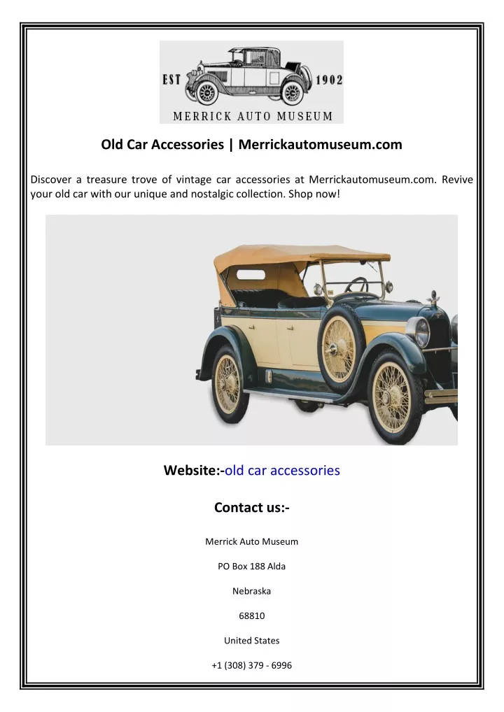 old car accessories merrickautomuseum com
