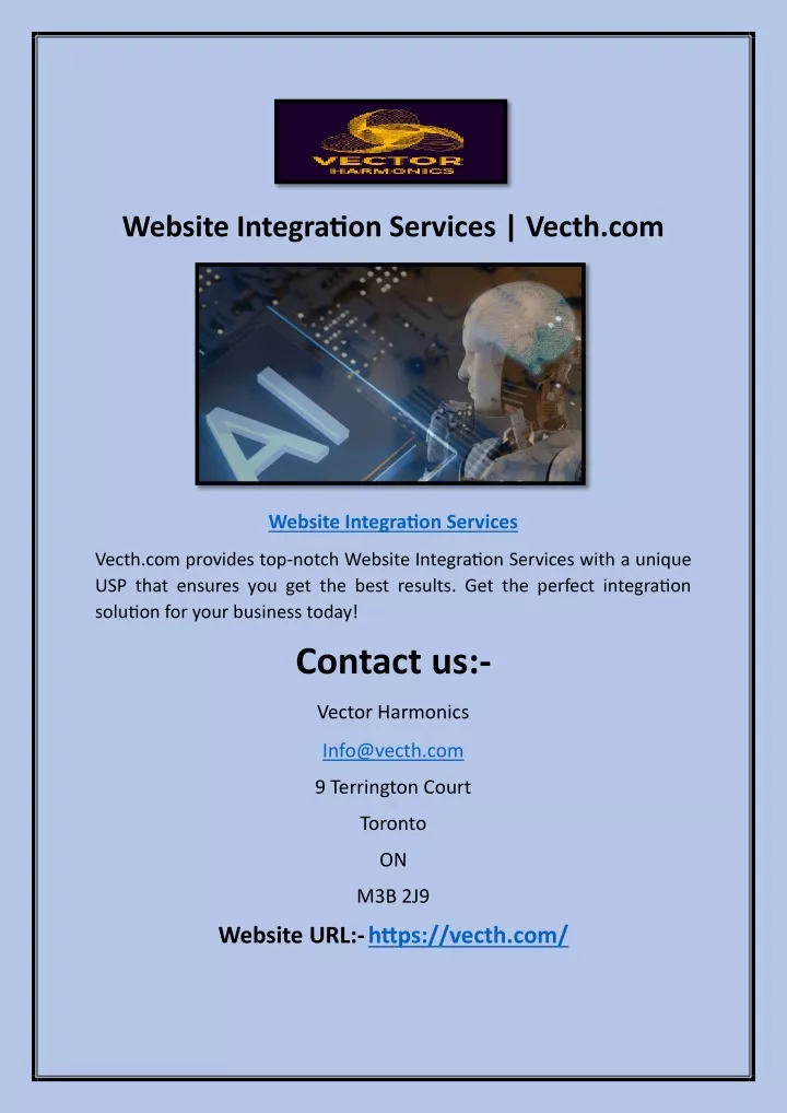 website integration services vecth com