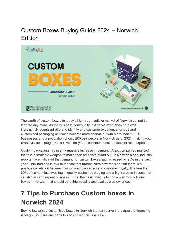 custom boxes buying guide 2024 norwich edition