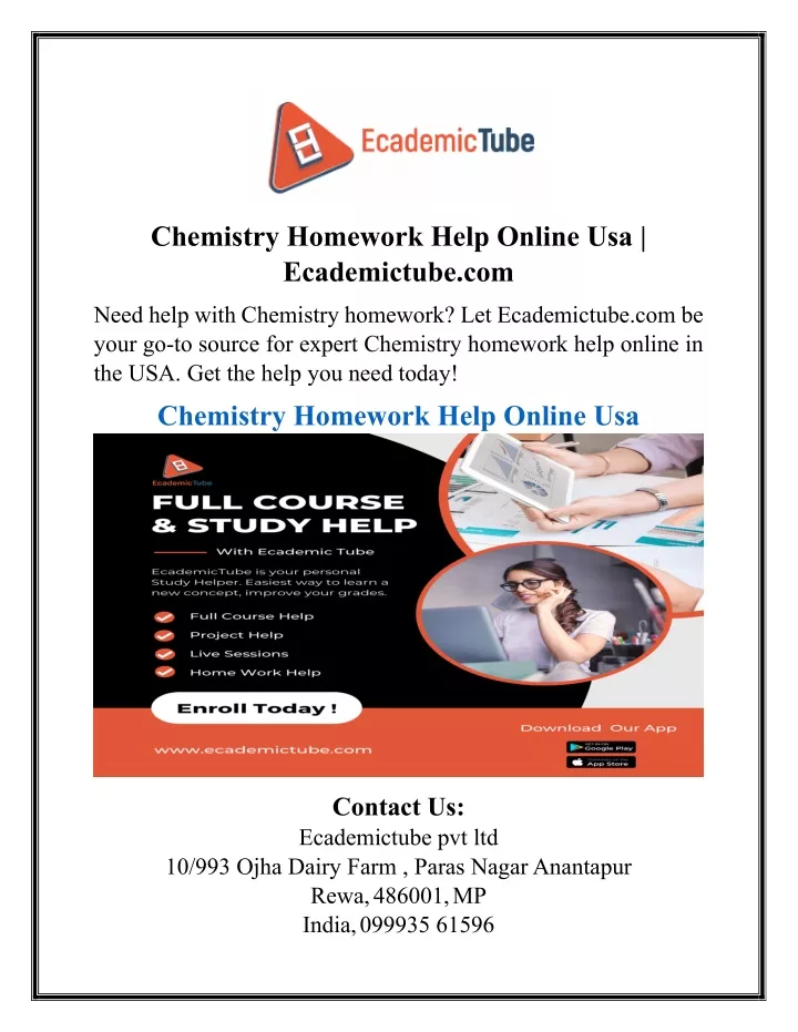 chemistry homework help online usa ecademictube