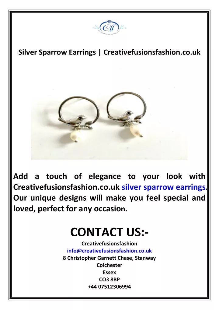 silver sparrow earrings creativefusionsfashion