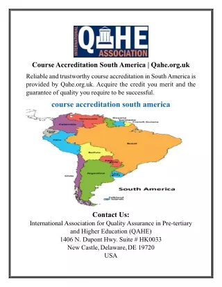 course accreditation south america qahe org uk