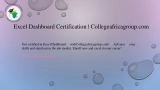 excel dashboard certification collegeafricagroup