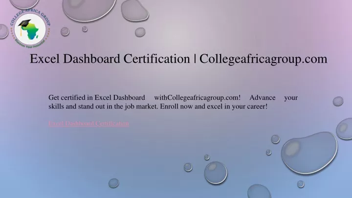 excel dashboard certification collegeafricagroup