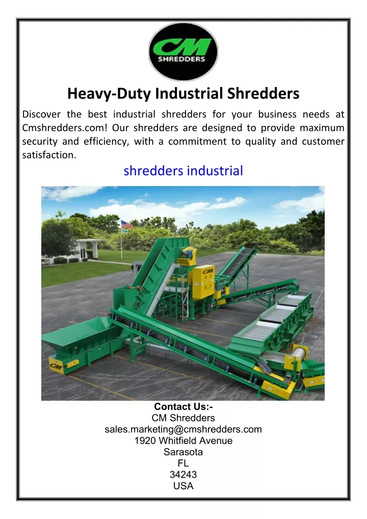 heavy duty industrial shredders