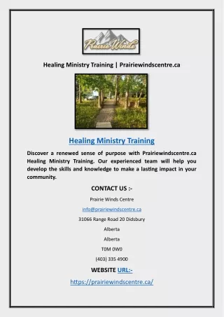 Healing Ministry Training | Prairiewindscentre.ca