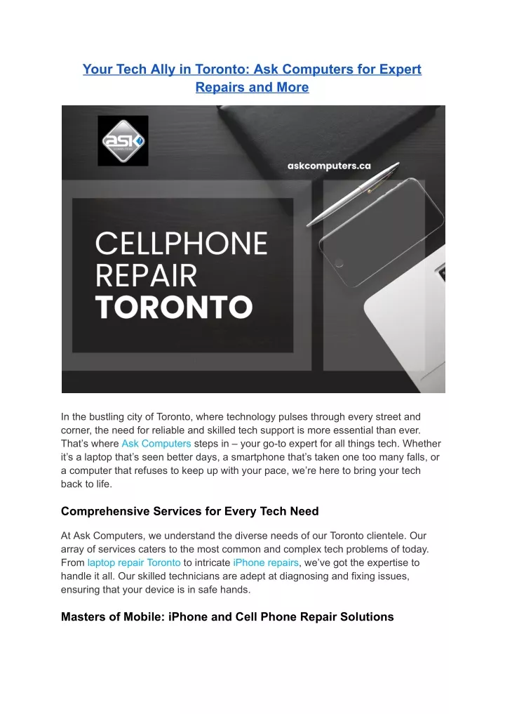 your tech ally in toronto ask computers