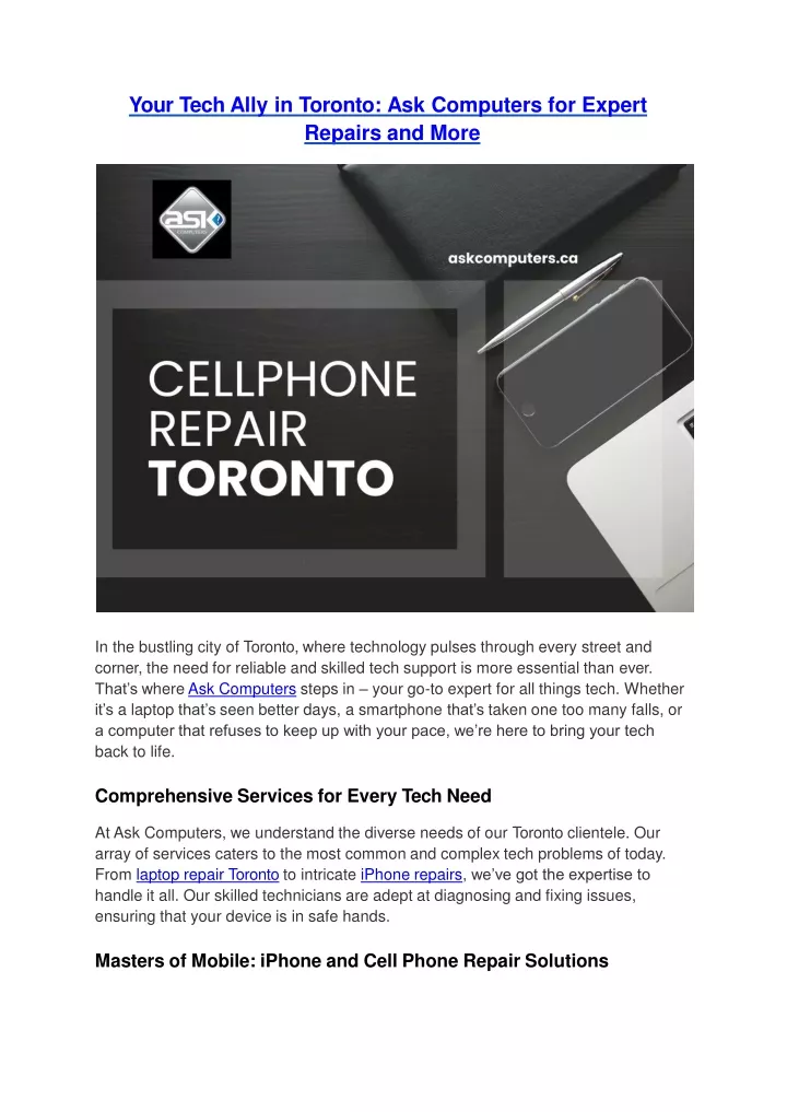 your tech ally in toronto ask computers